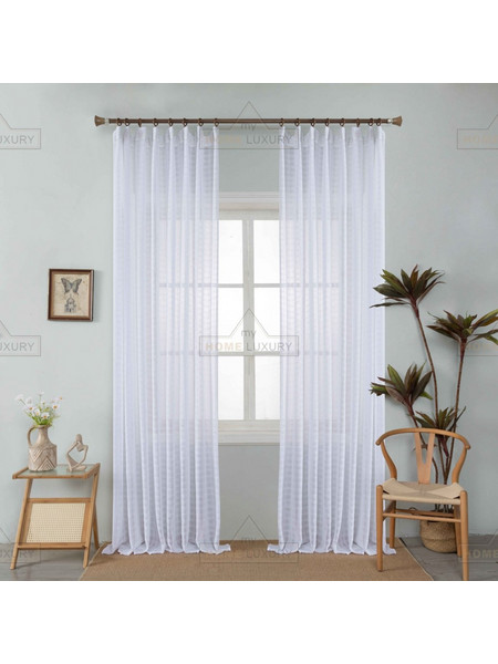 My Home Luxury Κουρτίνα Παραθύρου με Τρέσα 280x270 6780-12 Λευκή