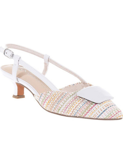 Marco Tozzi Γόβες Slingback Δερμάτινες με Λεπτό Χαμηλό Τακούνι Εκρού 2-2-29503-44-189