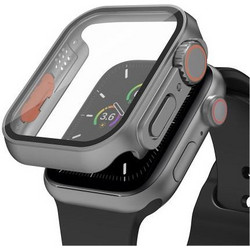 AHAstyle WG115 Πλαστική Θήκη Tempered Glass για Apple Watch 7 / 8 / 9 45mm Γκρι