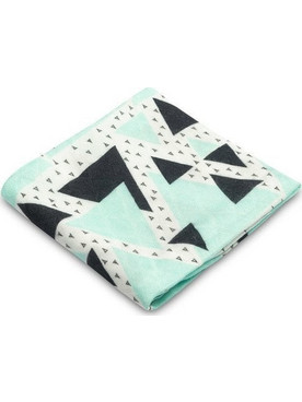 Sensillo Triangles Πάνα Αγκαλιάς από Μουσελίνα Τιρκουάζ 75x75cm