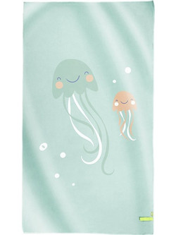Saro Jellyfish Παιδική Πετσέτα Θαλάσσης Microfiber Πράσινο Mint 90x160cm 64302