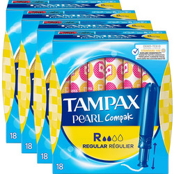 Tampax Pearl Compak Regular Ταμπόν με Απλικατέρ για Κανονική Ροή 2 Σταγόνες 72τμχ