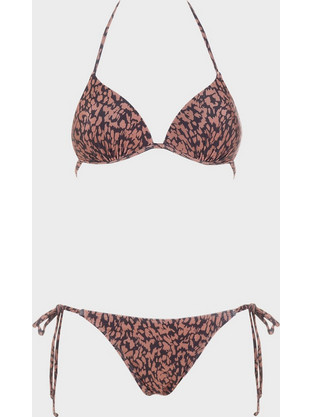 Gsecret Bikini Set Τριγωνάκι Animal Print Καφέ C6204-32972