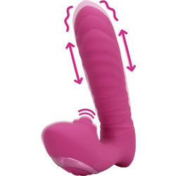 Loveline Thrusting & Tapping Vibrator Διπλός Δονητής Ροζ