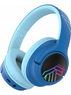 PowerLocus Bobo Kids Ασύρματα Bluetooth Παιδικά Ακουστικά Over Ear με Noise Cancelling Μπλε Γαλάζια