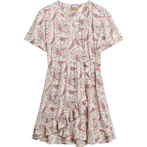 Superdry Mini Καλοκαιρινό Καθημερινό Φόρεμα Κρουαζέ Μεταξωτό Εκρού W8011877A-D9G