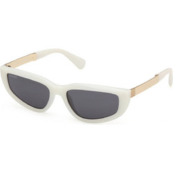 Max & Co MO0125 25A Γυναικεία Γυαλιά Ηλίου Cat Eye Κοκάλινα Λευκά με Μαύρο Φακό