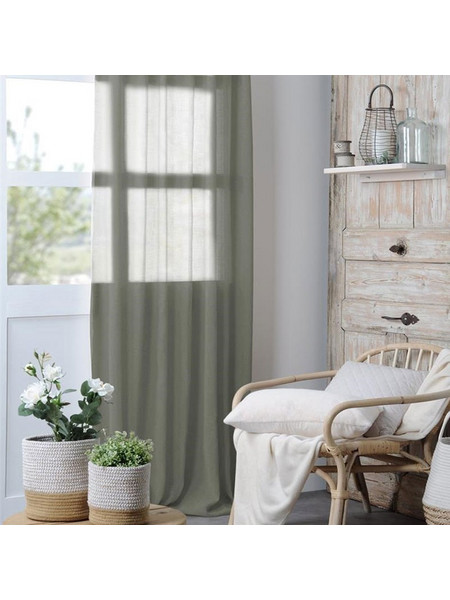 Spitishop Κουρτίνα Παραθύρου με Θηλιές 140x280 Madrid Khaki