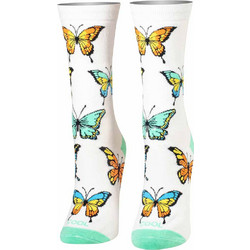 Cool Butterfly Γυναικείες Κάλτσες με Σχέδια Λευκές Τιρκουάζ 10011WCNCF