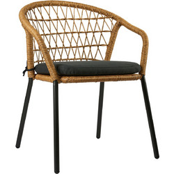 Varossi Nuera Πολυθρόνα Κήπου Rattan Καφέ 900-253