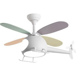 Eurolamp 300-25062 Ανεμιστήρας Οροφής 36cm 29W με Φως & Τηλεχειριστήριο Πολύχρωμος