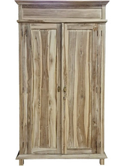 Artekko Δίφυλλη Ντουλάπα Ρούχων Munggur Καφέ 130x58x210cm 201-0469