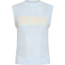 DKNY Γυναικεία Πλεκτή Μπλούζα Αμάνικη Γαλάζια DJ5R0650-KX1