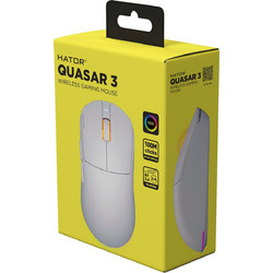 Hator Quasar 3 Ασύρματο Gaming Ποντίκι RGB 12000 DPI Grey