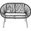 Kare Design Acapulco Διθέσιος Καναπές Εξωτερικού Χώρου Rattan Μαύρος 121x71x81cm KA-86836