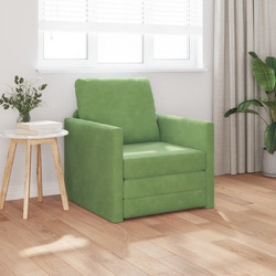 vidaXL Πολυθρόνα Κρεβάτι Βελούδινη Πράσινη 4106619