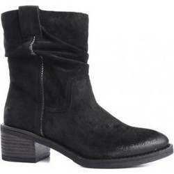 Alpe Γυναικεία Μποτάκια Biker Suede Μαύρα με Χοντρό Χαμηλό Τακούνι 3869-11-05
