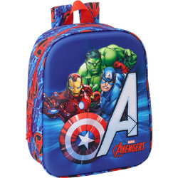 Safta The Avengers 3D Σχολική Τσάντα Πλάτης Νηπιαγωγείου Μπλε S4312564