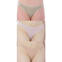 Mei Βαμβακερά Γυναικεία Slip με Δαντέλα 3Pack 204030-PASTEL