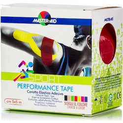 Master Aid Sport Performance Tape Ταινία Κινησιολογίας 5cm x 5m Κόκκινη 1τμχ