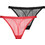 Dorina Lamina Γυναικείο Sexy String Μαύρο Κόκκινο FXST0047LA077-2X0464