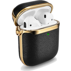 iCarer XAP 006 Θήκη από Δερματίνη για Apple AirPods 1 / 2 Μαύρη