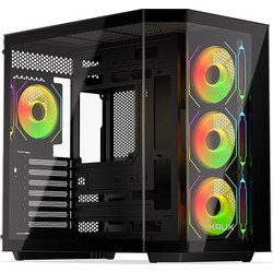 KRUX Empero Black Gaming Midi Tower Κουτί Υπολογιστή RGB με Πλαϊνό Παράθυρο