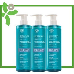 Ducray Keracnyl Αφρός Καθαρισμού Προσώπου για Ακμή 3x400ml