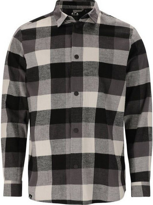 Whistler Ανδρικό Πουκάμισο Βαμβακερό Καρό Μακρυμάνικο Κανονική Γραμμή Γκρι Μαύρο W243197-1001
