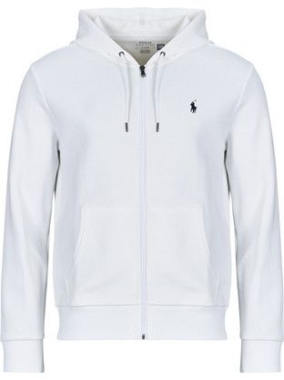 Polo Ralph Lauren Ανδρική Ζακέτα Πλεκτή με Κουκούλα και Φερμουάρ Λευκή 710881517-083