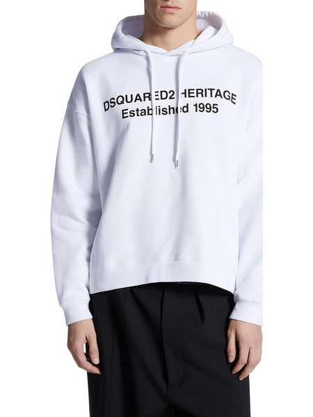 Dsquared2 Ανδρικό Φούτερ με Κουκούλα Λευκό S74GU0897S25516-100