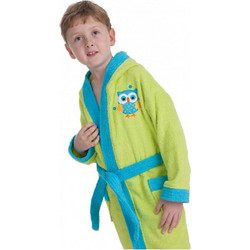 Interbaby Παιδικό Μπουρνούζι με Κουκούλα 450gr/m² Lime Μπλε