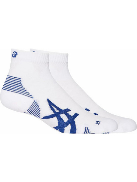 ASICS Cushion Run Quarte Ανδρικές Κάλτσες Κοντές με Σχέδια Λευκές 2Pack 3013A800-100