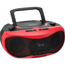 FCD-3918 Φορητό Ράδιο CD Player με Bluetooth / USB / MP3 Μαύρο Κόκκινο