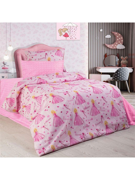 Dimcol Princess 392 Παιδική Παπλωματοθήκη Μονή 160x240 Ροζ