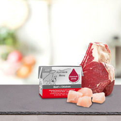Platinum Natural Pet Food & Care Menu Adult with Beef & Chicken 90gr