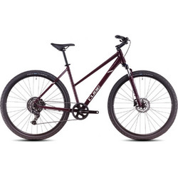 Cube Nature One Trapeze 2026 Γυναικείο Ποδήλατο Trekking 28" Αλουμινίου με 8 Ταχύτητες και Δισκόφρενα Μπορντό