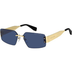 Marc Jacobs MARC875S LKS/KU Γυναικεία Γυαλιά Ηλίου Πολυγωνικά Μεταλλικά Χρυσά με Μπλε Φακό