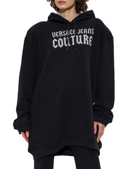 Versace Γυναικείο Φούτερ Oversized με Κουκούλα Μαύρο 77HAIL03CF00L899