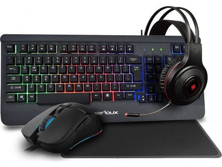 Serioux SRXB-KAYEL Σετ Gaming Πληκτρολόγιο RGB Black