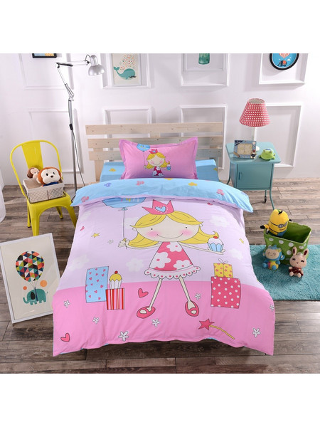 Mc Decor Princess Σετ Παιδική Παπλωματοθήκη Μονή Βαμβακερή 160x240 Ροζ Γαλάζια