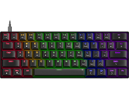 Speedlink Atmos Μηχανικό Gaming Πληκτρολόγιο 60% με Custom Brown Διακόπτες RGB Black