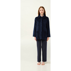 Vamp Γυναικεία Ρόμπα Χειμωνιάτικη Fleece Navy Μπλε 23358