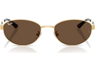 Ray-Ban RB3774D 001/73 Ανδρικά Γυαλιά Ηλίου Μάσκα Μεταλλικά Χρυσά με Καφέ Φακό