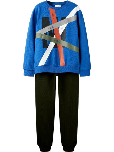 Name It Παιδικό Σετ Φόρμας Royal Blue Μαύρο 13243520