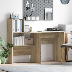 vidaXL Γραφείο Ξύλινο με Βιβλιοθήκη 131.5x50x106.5cm 869300