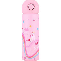 Estia Wonder Bottle Save Τhe Aegean Rainbow Dreams Παιδικό Παγούρι Θερμός Ανοξείδωτο με Καλαμάκι Ροζ 500ml