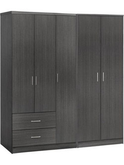 HomeMarkt Πεντάφυλλη Ντουλάπα Ρούχων Caesar Zebrano 150x42.5x181cm HM21234.01