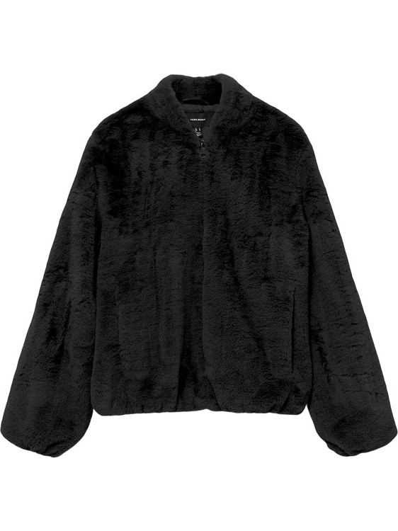 Vero Moda Γυναικεία Γούνα με Κουκούλα Μαύρη 10331291