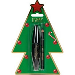 Ushas Cosmetics Mascara + Eye Pencil Black Χριστουγεννιάτικο Σετ